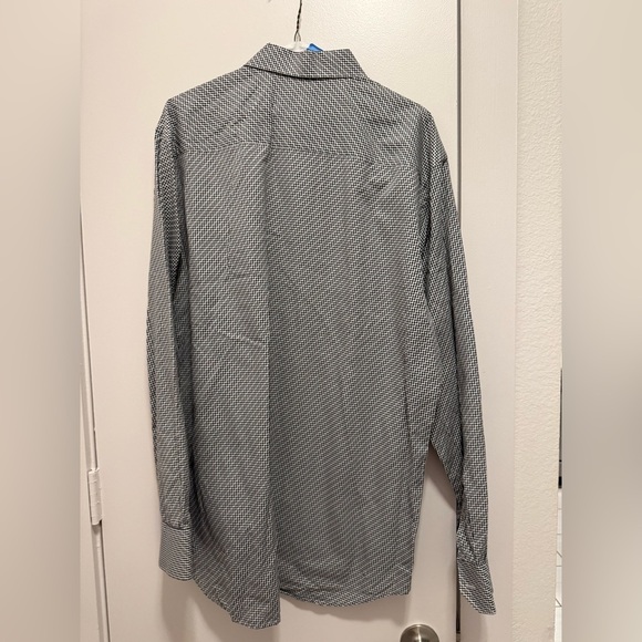 Bugatchi Men’s XL Shaped Fit Casual Button Down Dress LS  Shirt Black Checkered - Picture 2 of 8